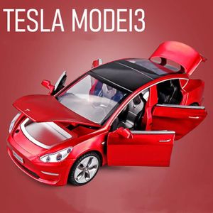 VOITURE - CAMION Modèle 3 Rouge - Voiture Tesla Modèle 3 En Alliage