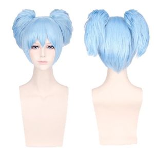 perruque bleue courte