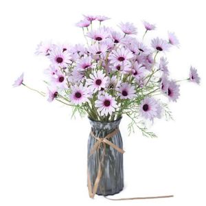 Lot de 2 bouquets de fleurs Artificielles Lumenty la D/écoration Int/érieure-Chaque Bouquet est Compos/é de 7 tiges Dot/ées de Feuilles et de 21 T/êtes de fleurs-Style R/étro-Couleur Rose