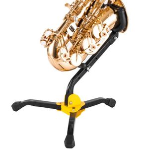 Lepeuxi Support de support de plancher en métal Sax portable avec support pour saxophone ténor pliable avec sac de transport 