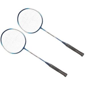 CORDAGE BADMINTON Omabeta Lot de 2 raquettes de badminton REGAIL 2 pièces en alliage de fer raquette de badminton 2 joueurs sport cordage Bleu
