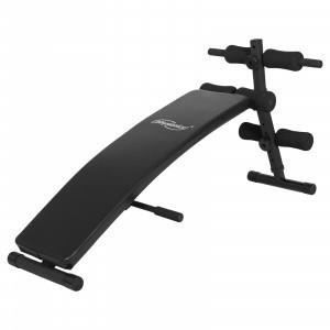 BANC DE MUSCULATION Banc à Abdominaux Physionics - Pliable, Réglable en Hauteur à 5 Positions - Noir