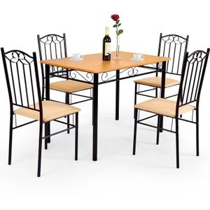 TABLE À MANGER COMPLÈTE RELAX4LIFE Ensemble Table Salle à Manger avec 4 Ch