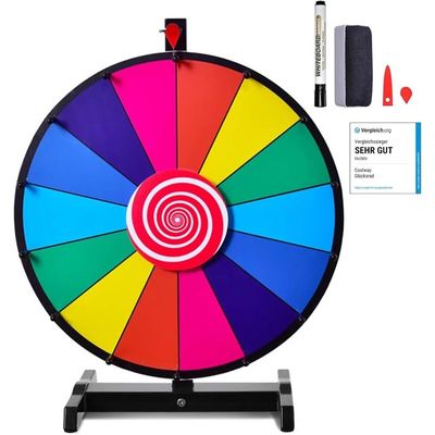 Roue De La Fortune 40cm Avec Pied Réglable - 12 Emplacements Personnalisables Pour Jeux & Fêtes