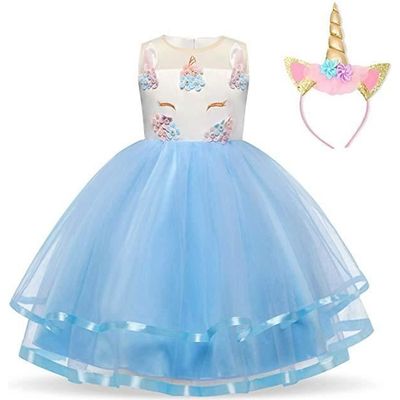 Ulikey Déguisement Licorne Fille Avec LED - Robe Tutu Lumineuse, Bâton Et Serre-Tête Pour Fêtes