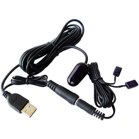 Lot De 2 Câbles Récepteur IR Infrarouge Uxcell, 3.5mm, Portée 10-15m, Longueur 1.3m