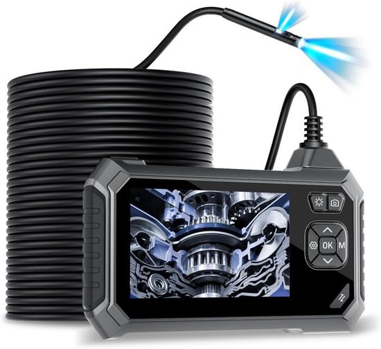 Uiivzey Caméra Endoscopique 10M 1920P HD – Endoscope Avec Écran 4,3" IPS, 8 LED, IP67 Étanche, Idéal Inspection Canalisation Sans WiFi