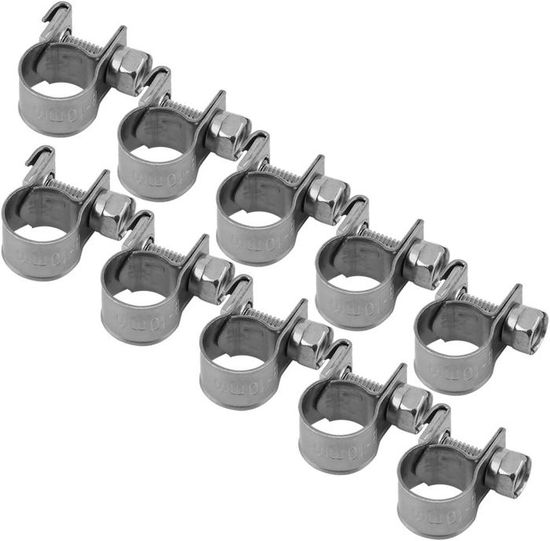 15 Clips à Ressort Pour Tuyau 9 Mm - Acier Inoxydable 304, Pour Carburant, Eau, Moto, Scooter