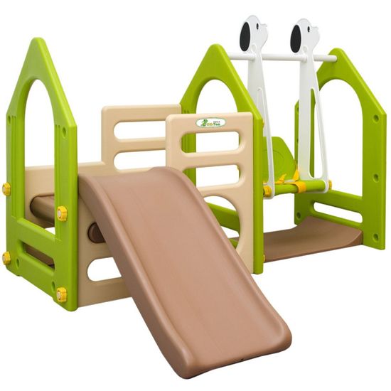 Portique Pour Petits Enfants 1 6 Ans Balancoire Toboggan Parois D Escalade Maison De Jeu Avec 3 Agres Cdiscount Puericulture Eveil Bebe