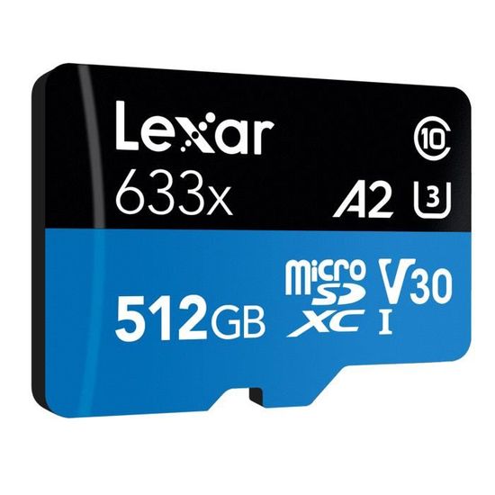 Carte mémoire 512GO Lexar High-Performance 633x microSDXC UHS-I