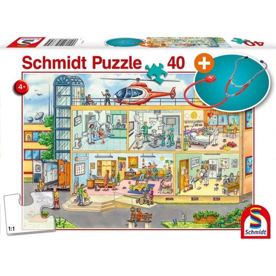 Puzzle - SCHMIDT SPIELE - A l'hôpital pédiatrique - Avec stéthoscope - 40 pièces
