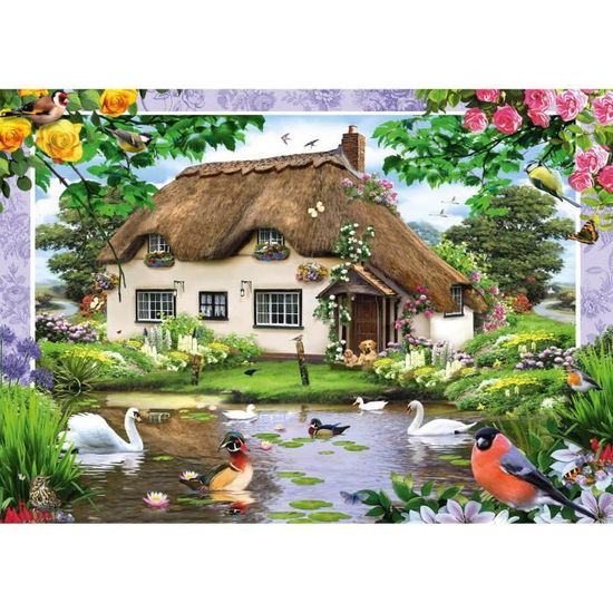 Puzzle 500 pièces - Schmidt - Maison de campagne romantique - Vert - Adulte - 500-750 pièces