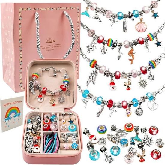 Kit de Fabrication de Bracelets pour Filles,Kits de Bijoux et Perles pour Enfants,Bijoux Enfants Fille Cadeaux de Fille 8-12 Ans.