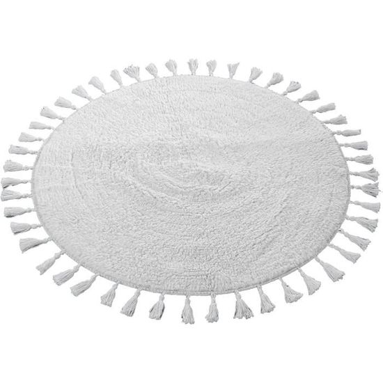 MAYSHINE Tapis De Bain Rond Antidérapant En Chenille Extra Doux Et Absorbant, En Peluche Parfaite, Pour Salon, Chambre à Coucher, Lavage En Machine, 0,9 M, Beige