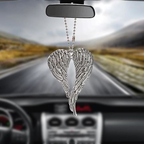 Pendentif Ailes D'Ange Cristal - Décoration Voiture Rétroviseur, Papillon Suspendu Lumineux Et Apaisant