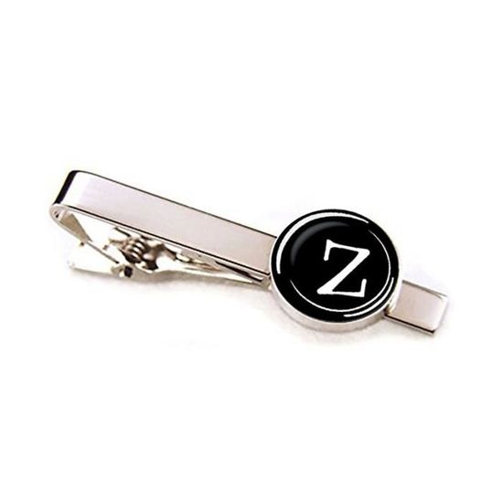 Pince à Cravate Avec Initiale A - Acier Inoxydable Argentée Personnalisée Pour Homme, Mariage Et Affaires