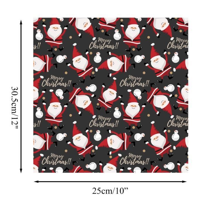 Décoration de Noël Papier de transfert de chaleur DIY 12x10Inch Vinyle