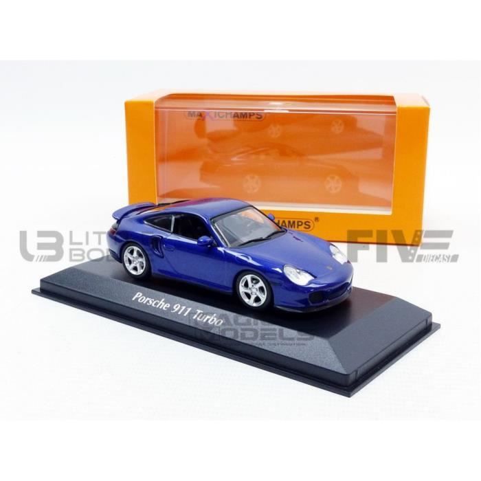 Voiture Miniature de Collection - MAXICHAMPS 1/43 - PORSCHE 911 / 996 Turbo - 1999 - Blue metal - 940069301