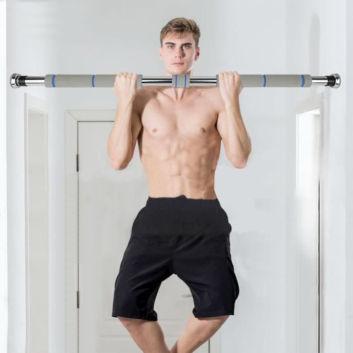 WSdwqaa% Barre de traction pour porte 80 à 130 cm - Pull-ups Accueil barre horizontale Équipement de fitness / Gris!!!