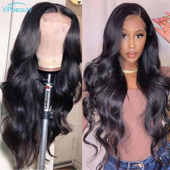 Perruque Lace Frontal Cheveux Brésilien 4*4 Lace HD 22 Pouce Ondulée Perruque Femme VIPbeauty Hair