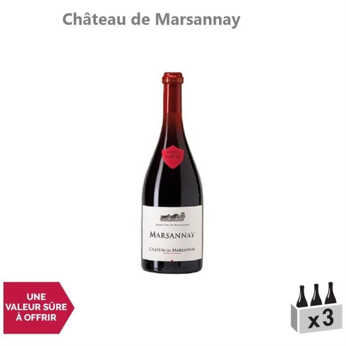 Marsannay Rouge 2014 - Lot de 3x75cl - Château de Marsannay - Vin AOC Rouge de Bourgogne - Cépage Pinot Noir