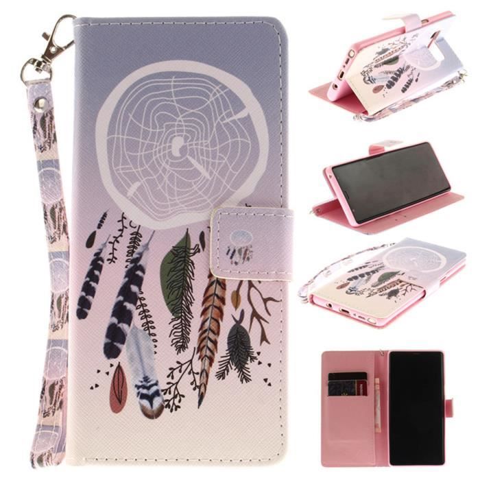 Dessin Animé Moulin à vent Portefeuille Housse Pour Samsung Galaxy Note 8 PU Cuir Étui Antichoc Avec Support