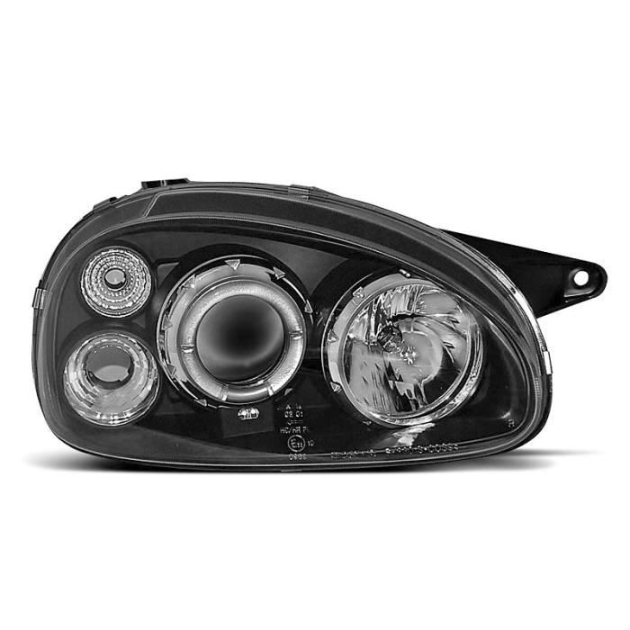 Paire de feux phares Opel Corsa B 93-00 angel eyes noir (P14)