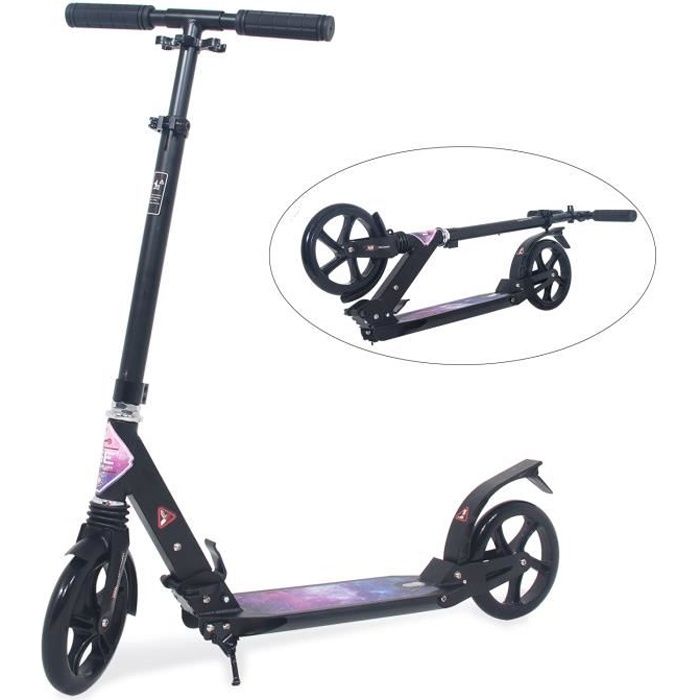 ISE Trottinette Pliable,Handlebar Brake-Double Suspension-pneus antidérapant-Aluminium Kick Scooter-200mm Wheel ,ABEC-9