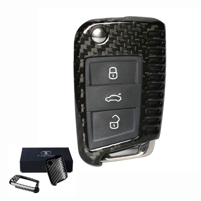 FancyAuto Clé De Couverture De Voiture Porte-clés en Fiber De Carbone Porte-clés pour Volkswagen 16 17 VW Golf 7 Lamando Skoda Oc