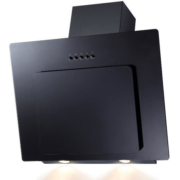 SH60-BL hotte aspirante en verre noir - LED - aspiration des bords - 60cm