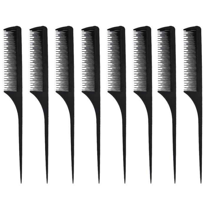 8PCS Anti-Static Comb Portable Hair Skin-Friendly Massage Hairdressing for Home Barber Salon BROSSE MANUELLE - PEIGNE