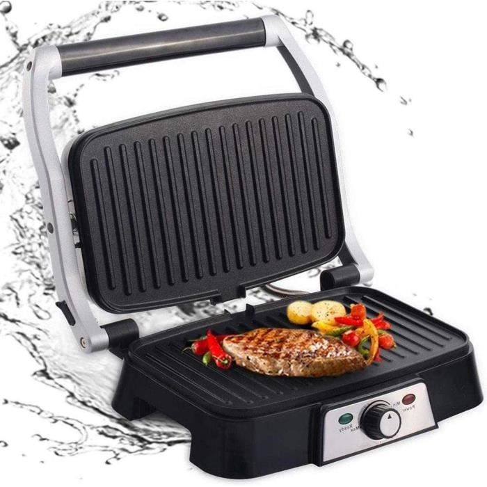 Aigostar Hitte 30HFA - Grill multifonction, plancha, presse à paninis, appareil à sandwichs. 1500W, plaques anti-adhésives, ouvertur