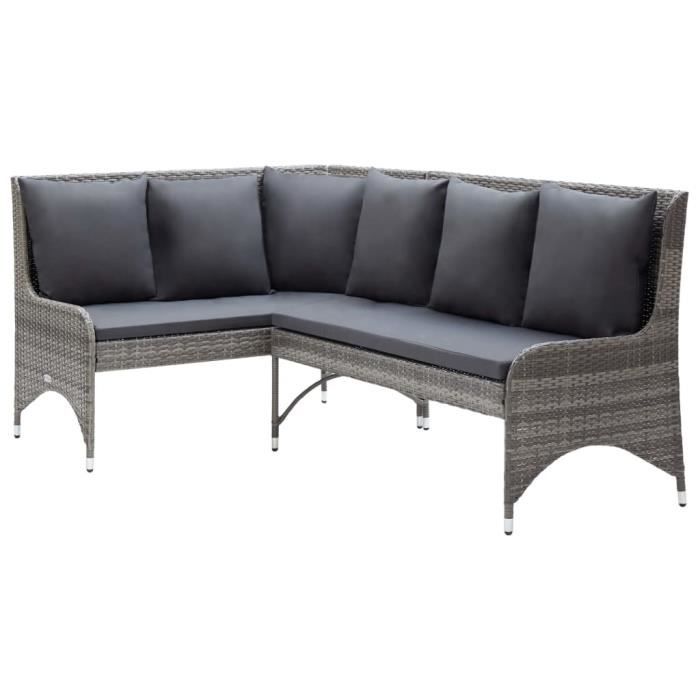 Canapés d'angle de jardin 2 pcs Résine tressée Gris♫4940