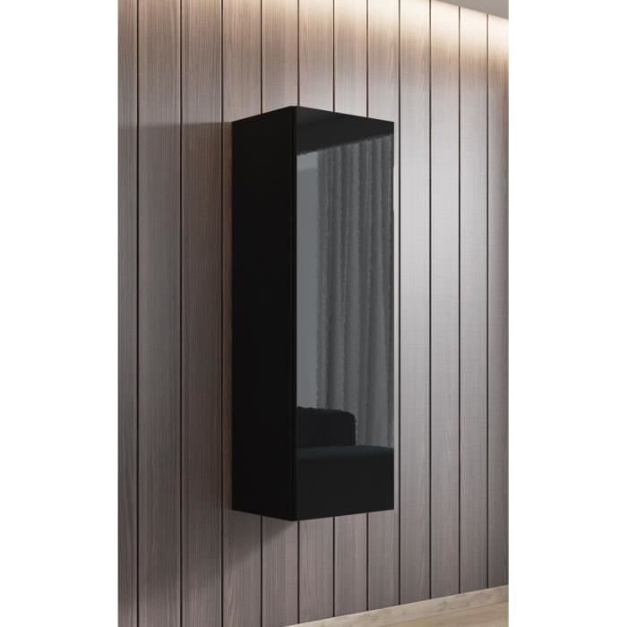 e-Com - Armoire de rangement a suspendre FAY - 120 cm - Noir