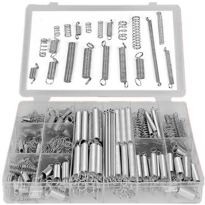 Assortiment de ressorts,200 Pièces Ressorts de Traction et Compression Coffret Assortiment Ressorts