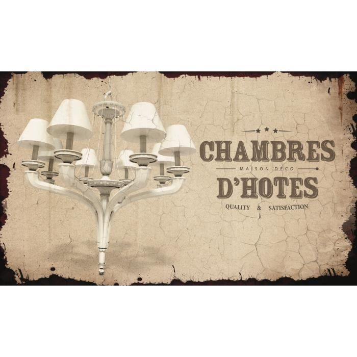 Plaque de porte métal original esprit vintage CHAMBRE D'HOTES - CLASS DECO