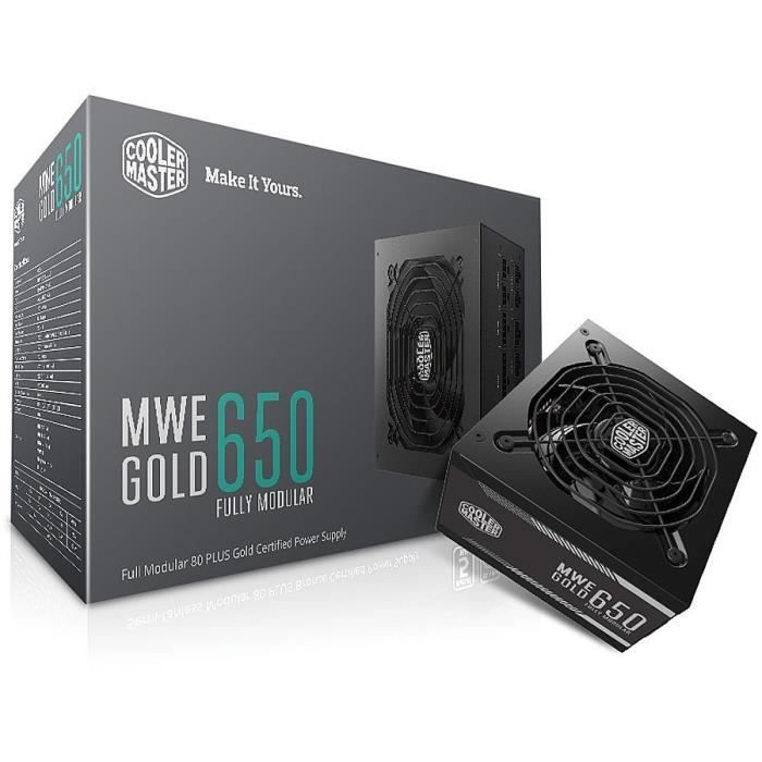 Cooler Master - MWE 650 GOLD - Alimentation 650W Full Modulaire (Certifiée 80 Plus Gold, Garantie 5 ans)