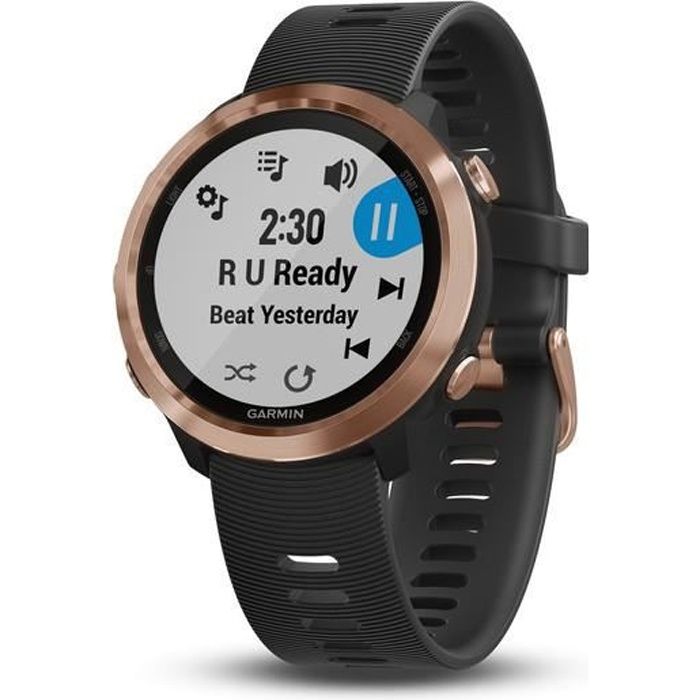 GARMIN Forerunner 645 Music Rose Gold avec bracelet noir Montre de course GPS