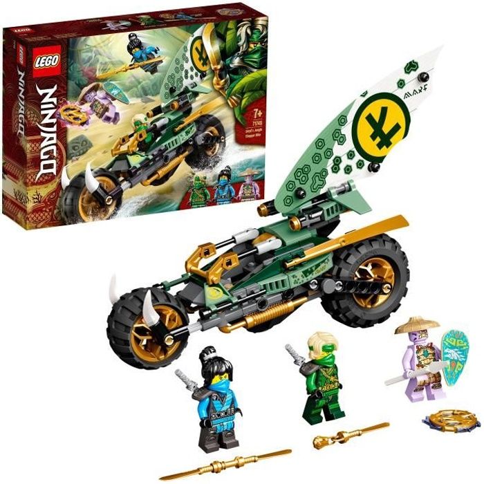 LEGO® 71745 NINJAGO® La Moto de la Jungle de Lloyd Jouet avec les Minifigurines de Lloyd et Nya pour Enfant de 7 Ans et +