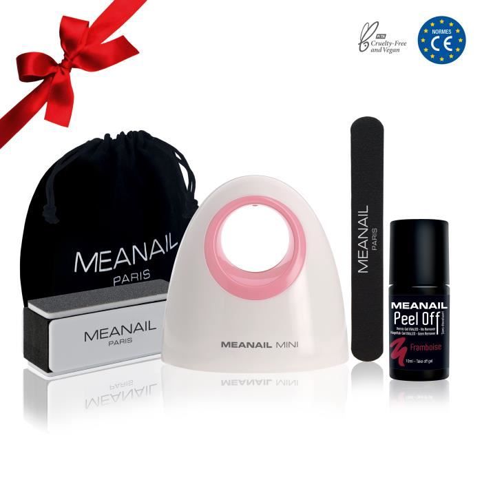 Kit manucure de voyage Framboise - Mini Lampe UV/LED & Vernis Peel Off - Se pose et se dépose en UNE étape !