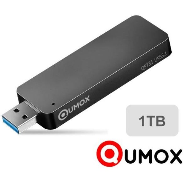 Clé USB Qumox 1To 1 To Disque dur Flash SSD portable Solid State Flash Drive USB 3.1 Stick 420MB/s