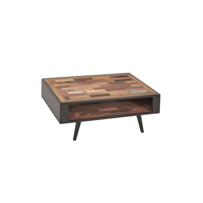 Table basse en bois double plateau - MANHATTAN - L 100 x l 70 x H 40