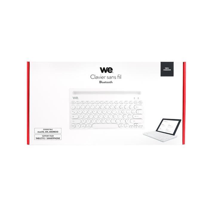 WE WE Clavier Bluetooth universel avec fonction support pour tablette/smartphone - coloris blanc Blanc