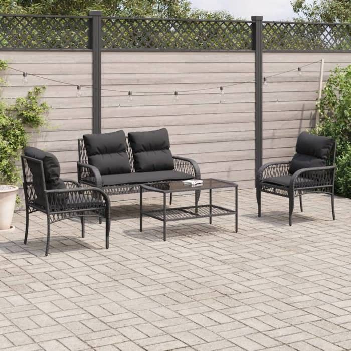 VidaXL Ensemble Salon de Jardin 4 Pcs - vue 3