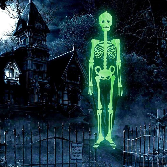 Décorations Halloween Fantôme Squelette 1,2 M – Pour Jardin, Porte, Fenêtre – Effet Terrifiant Avec Gaze Usée