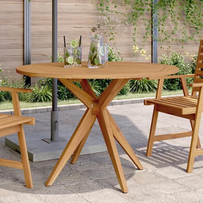 vidaXL Table de jardin ronde Ø85x75 cm bois dacacia solide 367835