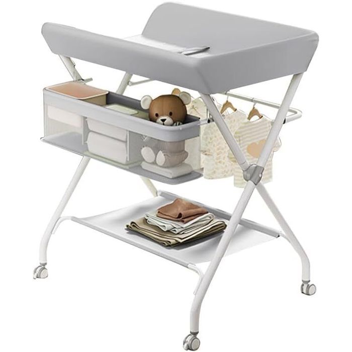 Table Langer Roulettes Chambre Bebe Complete Table U00e0 Langer Pliable Et Portable 2 En 1 - Réglable En Hauteur Avec Baignoire Pour Bébé De La Naissance U00e0 12 Mois Baignoire Pliable BÃ©bÃ