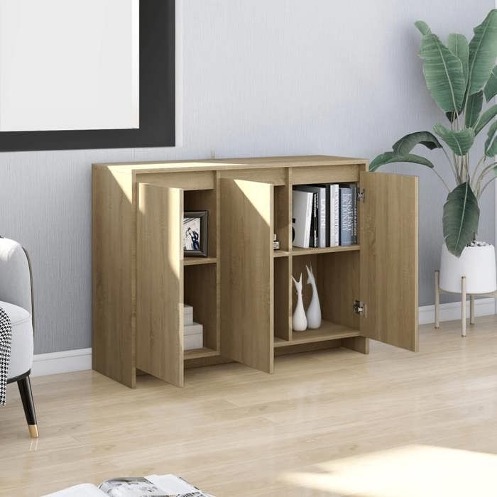 Bon plan Buffet bahut vaisselier - JILI HOT - Buffet Chêne sonoma 102x33x75cm - Bois dingénierie - commode Salon/Cuisine
