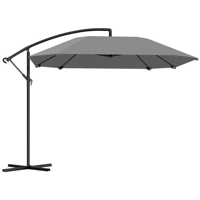 300cm Alu Parasol Parapluie avec manivelle Parasol de balcon UV30