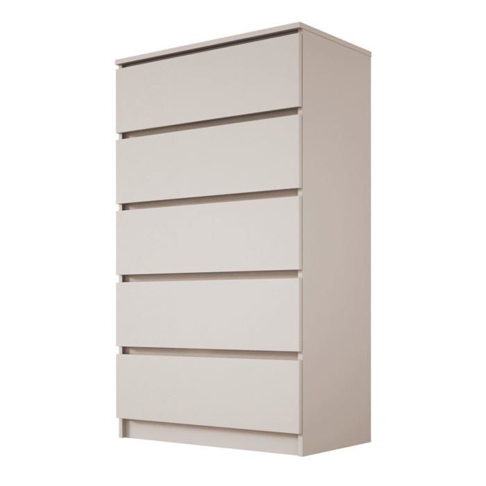 Commode - Cachemire - 5 tiroirs - 70 x 39 x 125 cm - Design minimaliste - Rangement spacieux